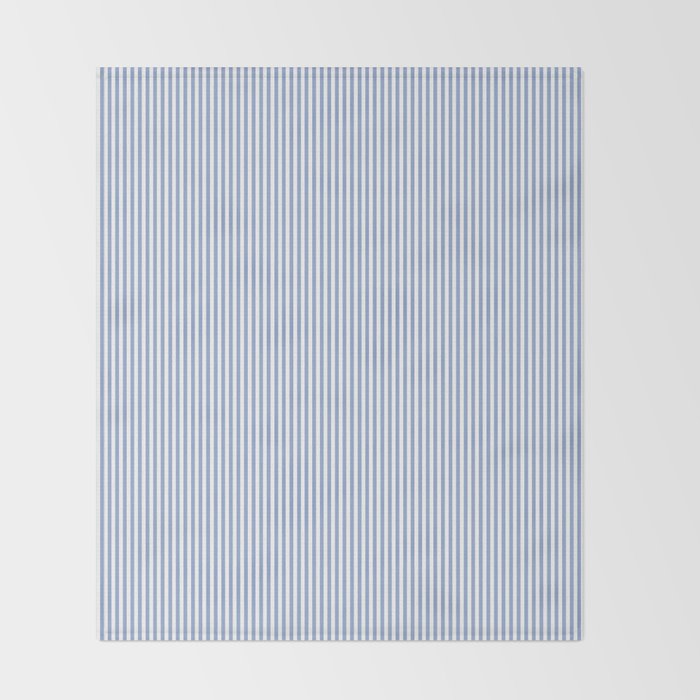 vertical stripes- light blue and white Throw Blanket Gallery Image 2