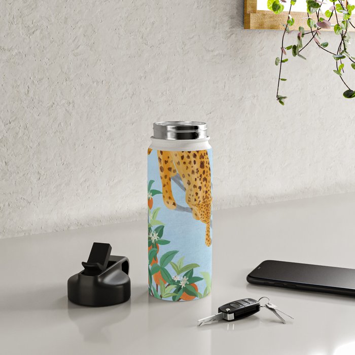 Leopard and Orange Trees Water Bottle Gallery Image 4