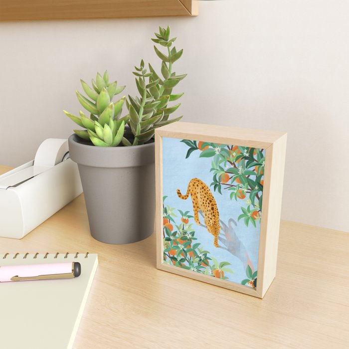 Leopard and Orange Trees Mini Art Print Gallery Image 2