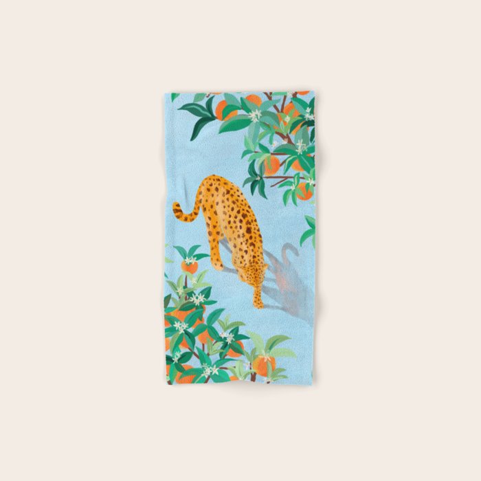 Leopard and Orange Trees Bath Towel Gallery Image 1