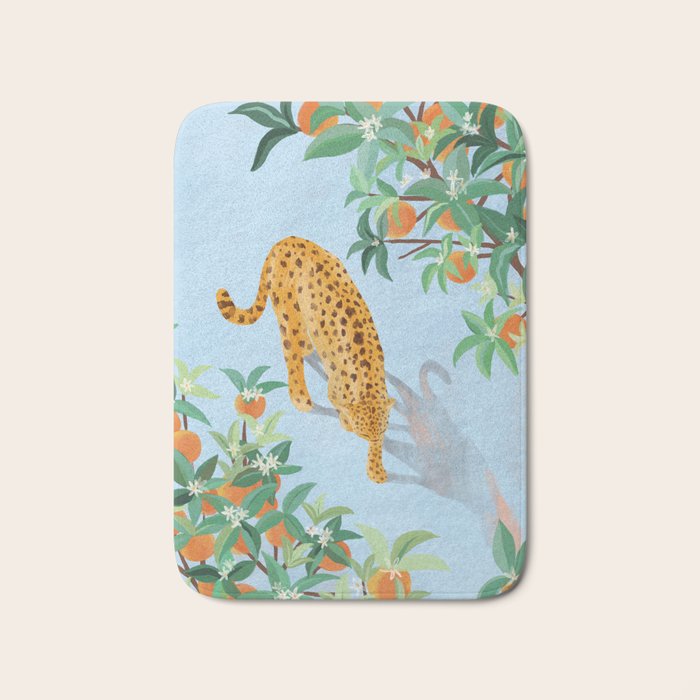 Leopard and Orange Trees Bath Mat Gallery Image 1
