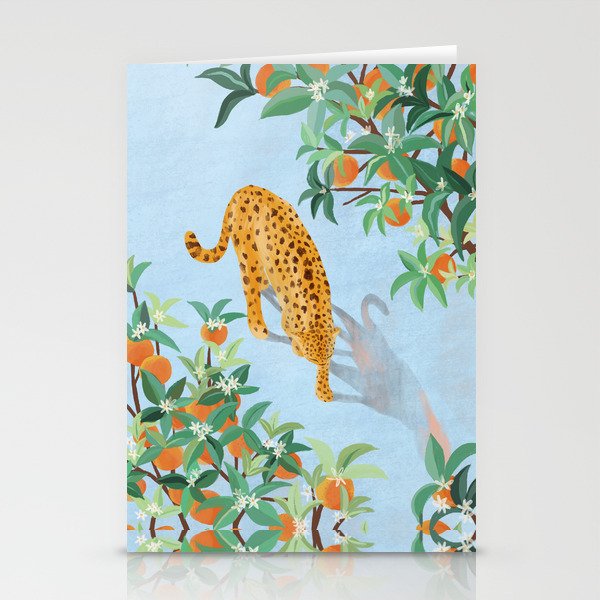 Leopard and Orange Trees Stationery Card Gallery Image 1