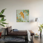Leopard and Orange Trees Wood Wall Art Gallery Image 2