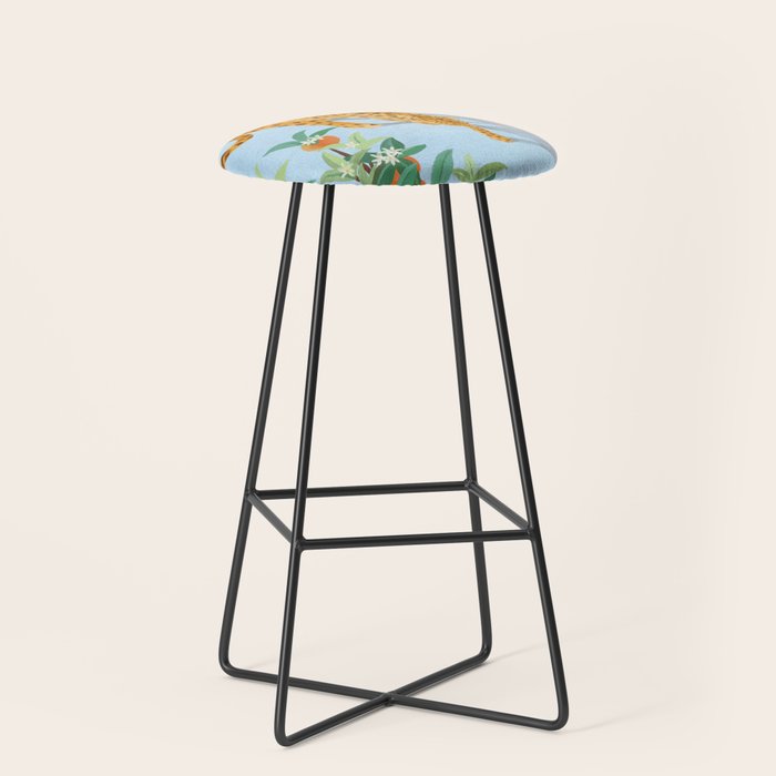 Leopard and Orange Trees Stool Gallery Image 1
