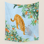 Leopard and Orange Trees Wall Tapestry Gallery Image 4