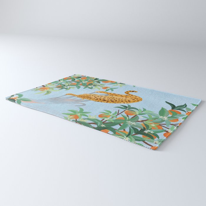 Leopard and Orange Trees Rug Gallery Image 3