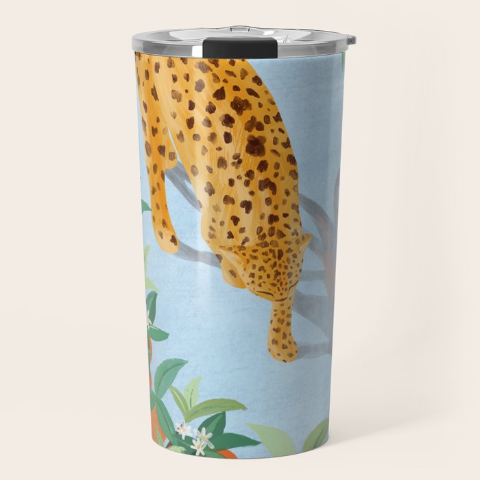 Leopard and Orange Trees Travel Mug Gallery Image 1