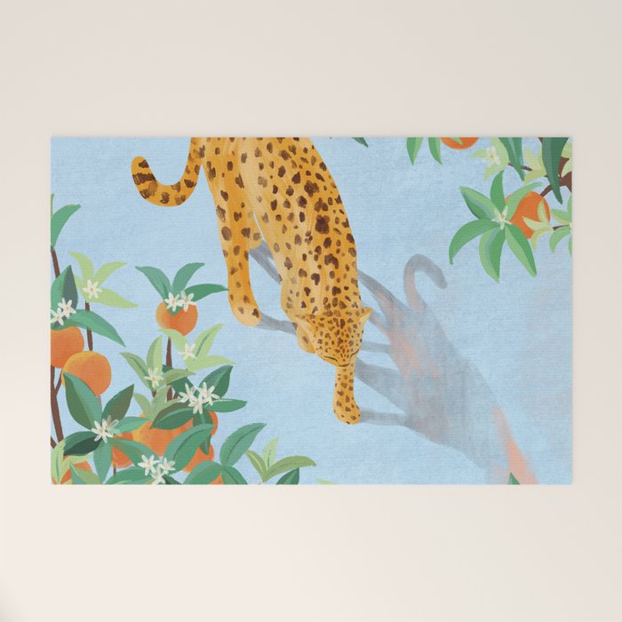 Leopard and Orange Trees Welcome Mat Gallery Image 1