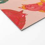 Sleepy Cozy Kitty Cats in Green & Orange Welcome Mat Gallery Image 2