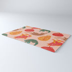 Sleepy Cozy Kitty Cats in Green & Orange Rug Gallery Image 3