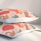 Sleepy Cozy Kitty Cats in Green & Orange Pillow Sham Gallery Image 3