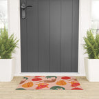 Sleepy Cozy Kitty Cats in Green & Orange Welcome Mat Gallery Image 3