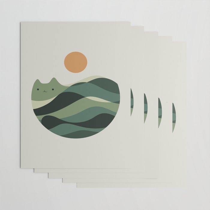 Cat Landscape 123 Wrapping Paper Gallery Image 3