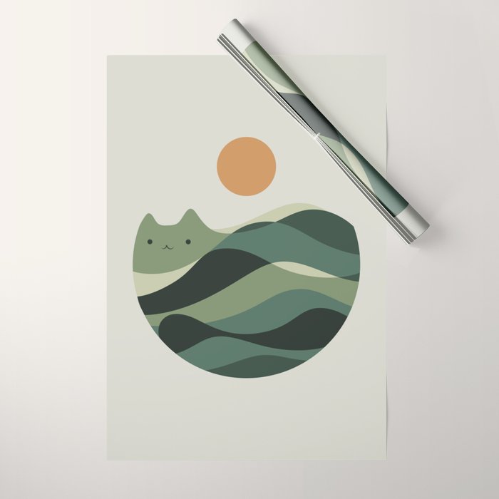 Cat Landscape 123 Wrapping Paper Gallery Image 1