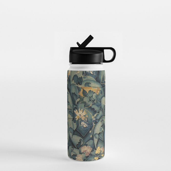 Antique French Verdure Secret Forest Garden Tapestry Water Bottle Gallery Image 1