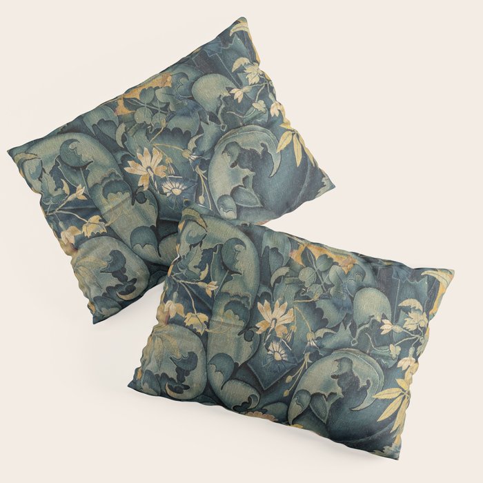 Antique French Verdure Secret Forest Garden Tapestry Pillow Sham Gallery Image 1