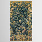 Antique French Verdure Secret Forest Garden Tapestry Tablecloth Gallery Image 2