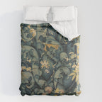 Antique French Verdure Secret Forest Garden Tapestry Duvet Cover Gallery Image 6