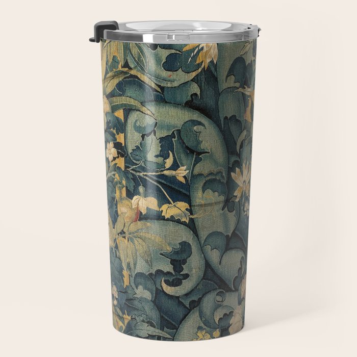 Antique French Verdure Secret Forest Garden Tapestry Travel Mug Gallery Image 3
