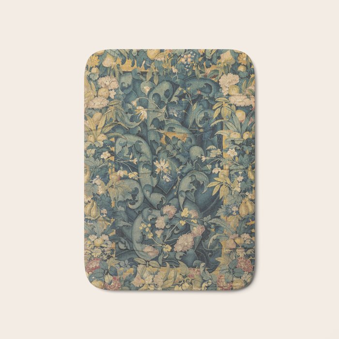 Antique French Verdure Secret Forest Garden Tapestry Bath Mat Gallery Image 1