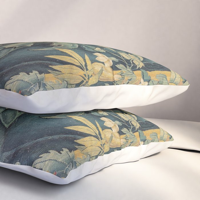 Antique French Verdure Secret Forest Garden Tapestry Pillow Sham Gallery Image 3