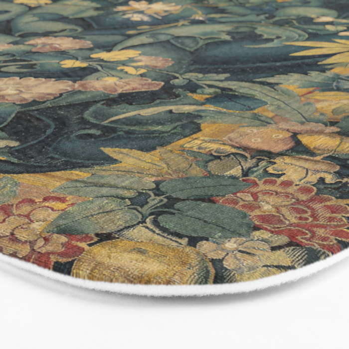 Antique French Verdure Secret Forest Garden Tapestry Bath Mat Gallery Image 3