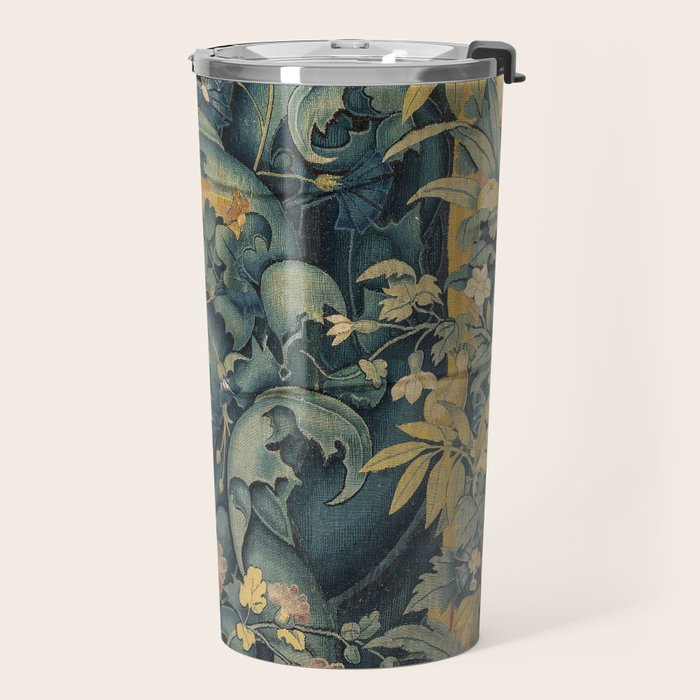 Antique French Verdure Secret Forest Garden Tapestry Travel Mug Gallery Image 2