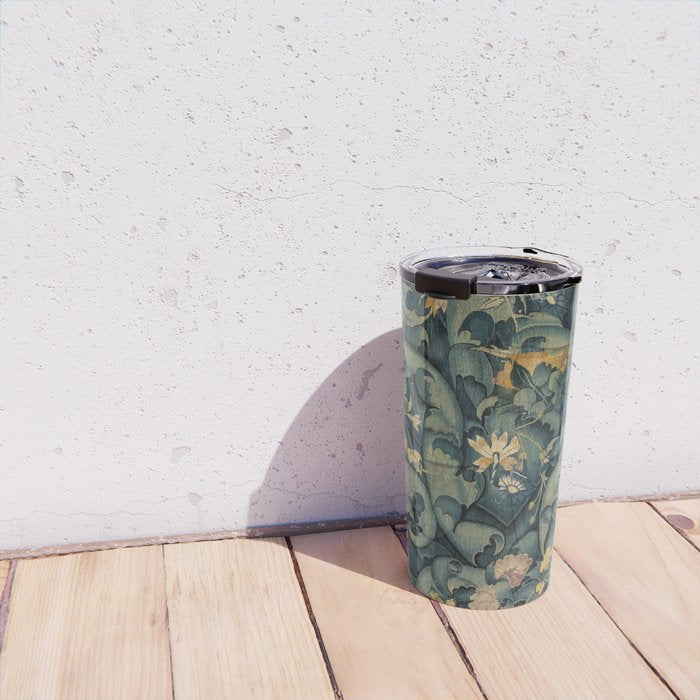 Antique French Verdure Secret Forest Garden Tapestry Travel Mug Gallery Image 4