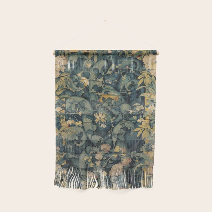 Antique French Verdure Secret Forest Garden Tapestry Wall Hanging Gallery Image 1