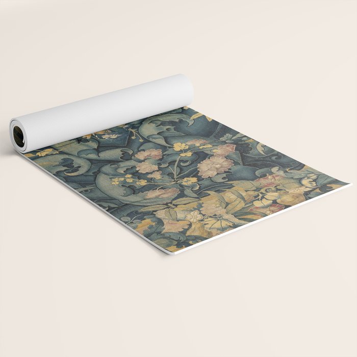 Antique French Verdure Secret Forest Garden Tapestry Yoga Mat Gallery Image 2