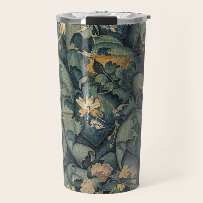 Antique French Verdure Secret Forest Garden Tapestry Travel Mug Gallery Image 1