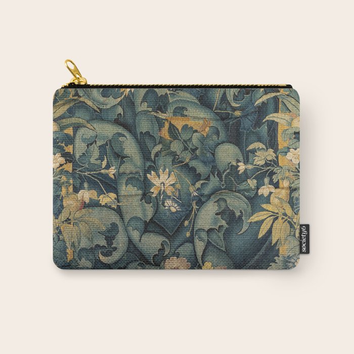 Antique French Verdure Secret Forest Garden Tapestry Carry All Pouch Gallery Image 1