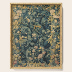 Antique French Verdure Secret Forest Garden Tapestry Serving Tray Gallery Image 1