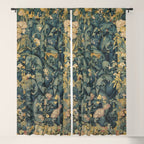 Antique French Verdure Secret Forest Garden Tapestry Window Curtain Gallery Image 5