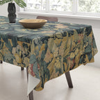 Antique French Verdure Secret Forest Garden Tapestry Tablecloth Gallery Image 3