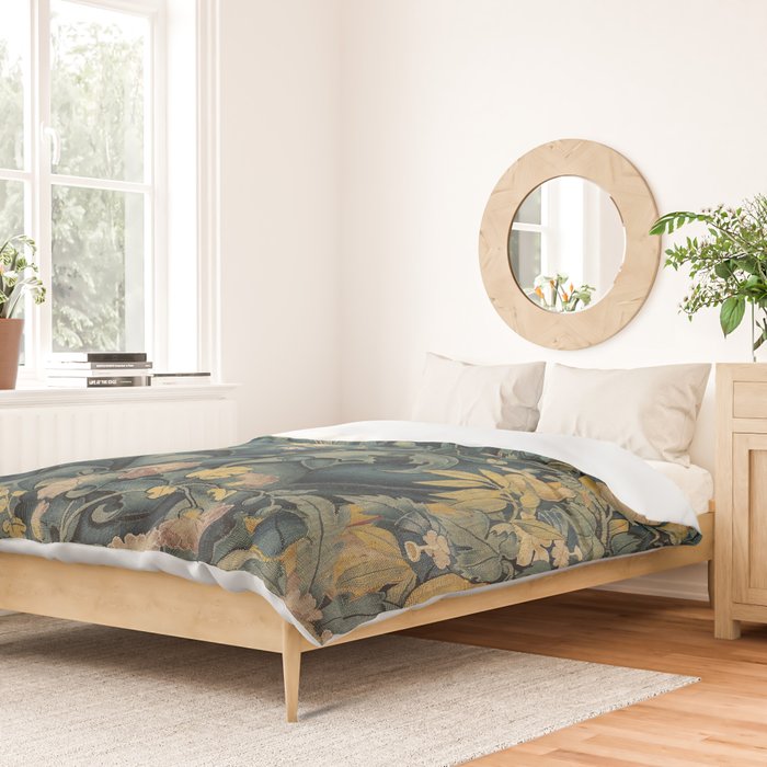 Antique French Verdure Secret Forest Garden Tapestry Duvet Cover Gallery Image 2