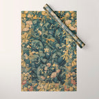 Antique French Verdure Secret Forest Garden Tapestry Wrapping Paper Gallery Image 1