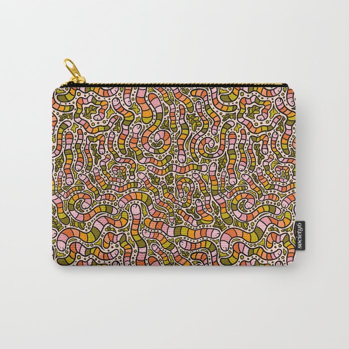 Rainbow Worms Print Carry All Pouch Gallery Image 1