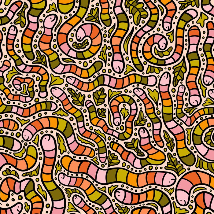 Rainbow Worms Print Coffee Mug Gallery Image 2