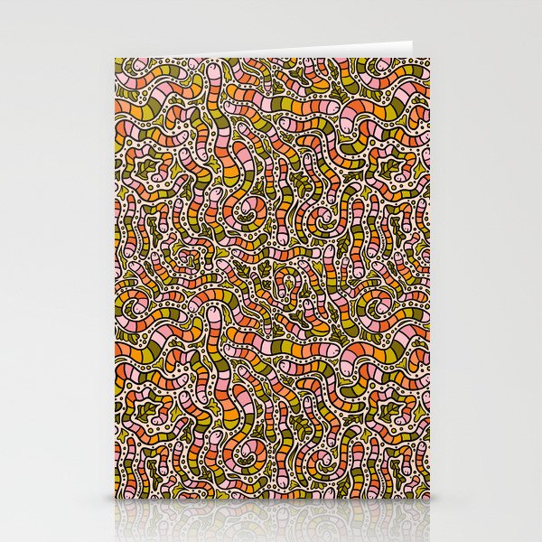Rainbow Worms Print Stationery Card Gallery Image 2