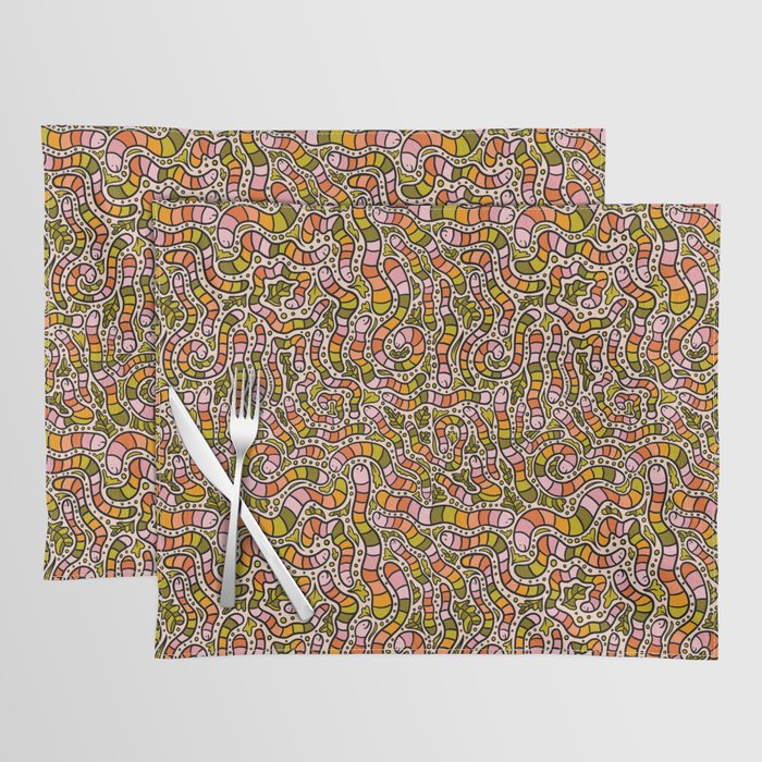 Rainbow Worms Print Placemat Gallery Image 1