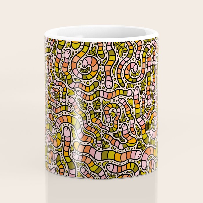 Rainbow Worms Print Coffee Mug Gallery Image 4
