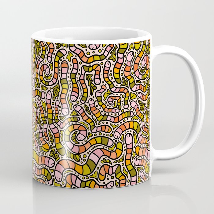 Rainbow Worms Print Coffee Mug Gallery Image 1