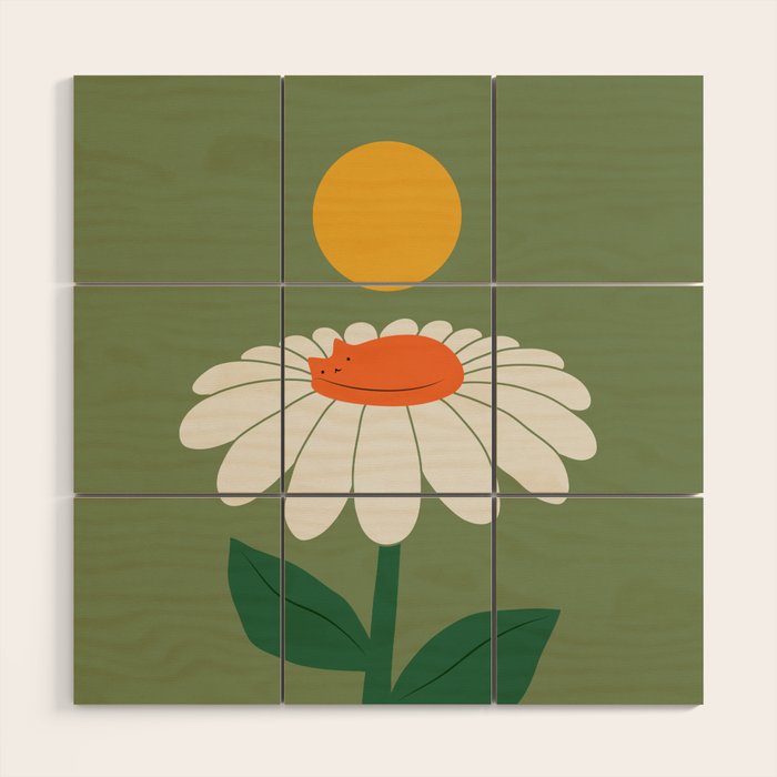 Cat and Plant 63 Blossom Day Wood Wall Art Gallery Image 1