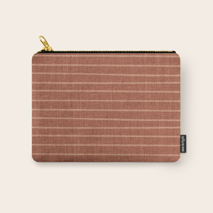 Boho, Minimal, Line Art, Stripes, Terracotta Carry All Pouch Gallery Image 1