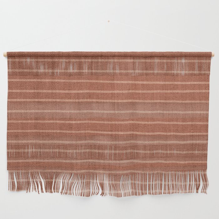 Boho, Minimal, Line Art, Stripes, Terracotta Wall Hanging Gallery Image 1