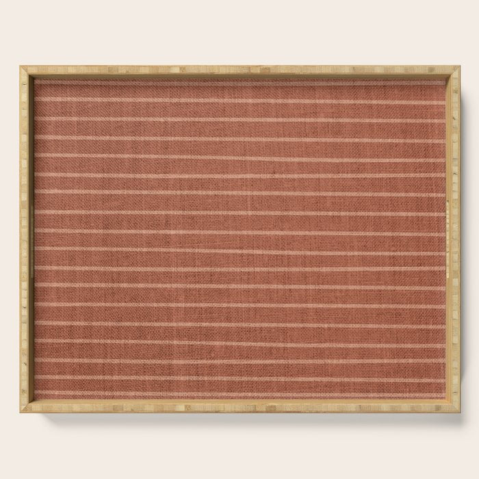 Boho, Minimal, Line Art, Stripes, Terracotta Serving Tray Gallery Image 1
