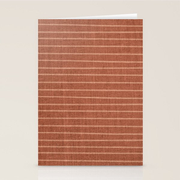 Boho, Minimal, Line Art, Stripes, Terracotta Stationery Card Gallery Image 2
