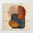 Abstract Terracotta, Navy Blue, Blush Pink, Art Print By LandSartprints  Wood Wall Art Gallery Image 1