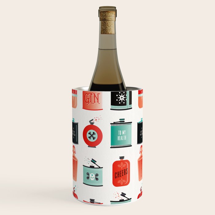 Flask Collection - Red & Turquoise Palette Wine Chiller Gallery Image 1